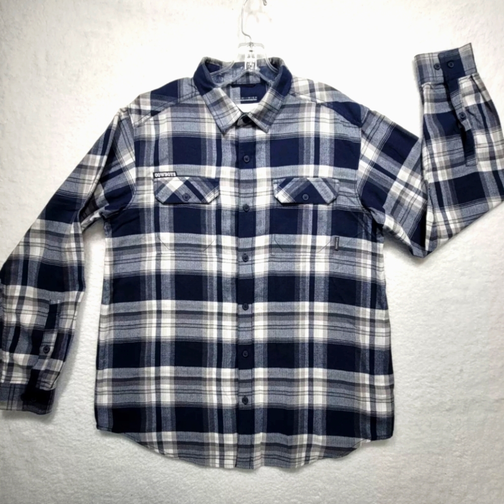 Columbia Dallas Cowboys Football Omni-Wick Button-Up Long Sleeve Flannel Jacket